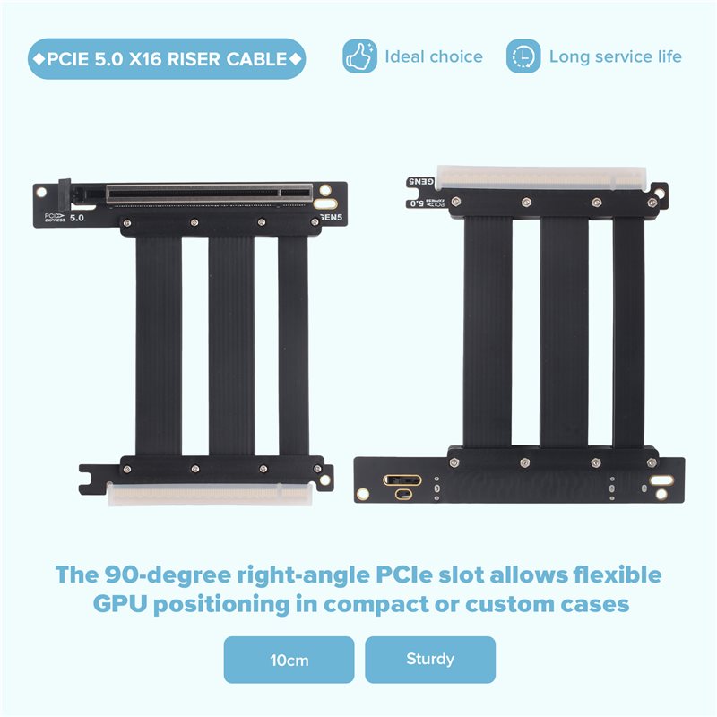 สายต่อขยาย PCIe 5.0 X16 ยาว 10 - Pcie 5.0 Gpu Riser Cable บทวิจารณ์และราคา