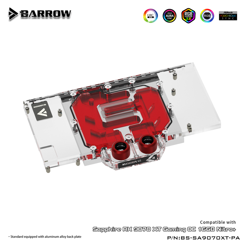 บล็อกน้ำ GPU สำหรับ SAPPHIRE R - Rx 9070 16Gb บทวิจารณ์และราคา